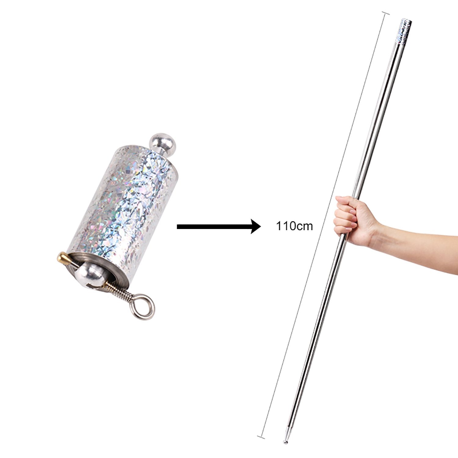 1697 Magic Toy Metal High Elasticity Steel Silver Appearing Cane Magic Toy Magic Steel 1697 Magic Toy Metal High Elasticity Steel Silver Appearing Cane Magic Toy Magic Steel